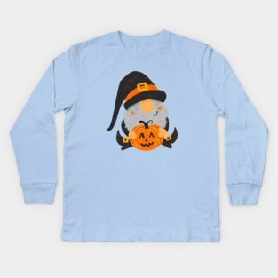 Cute Halloween Gnome Kids Long Sleeve T-Shirt